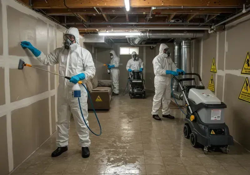 Basement Moisture Removal and Structural Drying process in Cadillac, MI